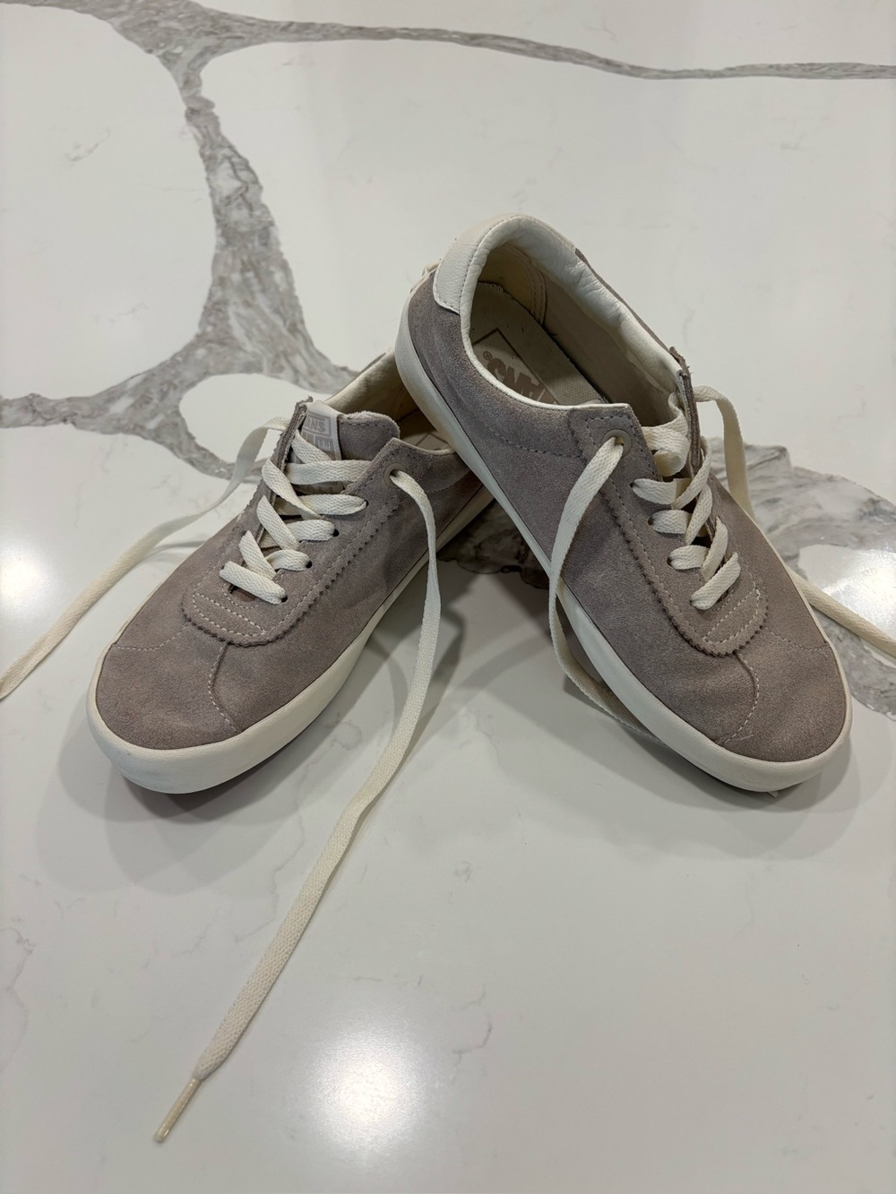 Vans women’s size 7 Casual Suede Lace-Up Sneakers in Taupe